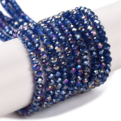 Baking Electroplate Glass Beads Strands X-DGLA-A039-J4mm-B04-1