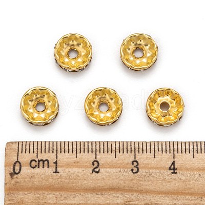 Iron Grade A Crystal Rhinestone Spacer Beads RB-A010-10MM-G-1