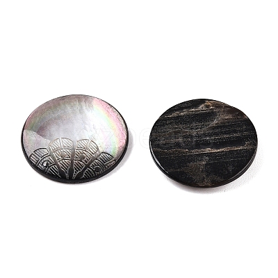 Natural Black Lip Shell Carved Cabochons SSHEL-T017-04A-1