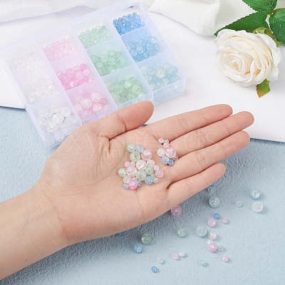 12 Style Crackle Glass Beads GLAA-YW0001-23-1