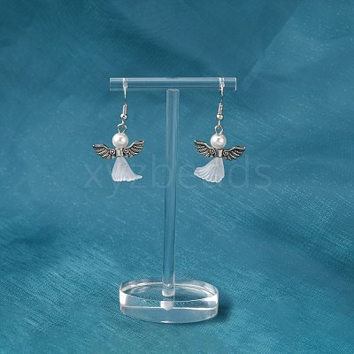 Lovely Wedding Dress Angel Dangle Earrings X-EJEW-JE00521-09-1