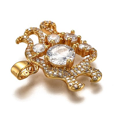 Brass Clear Cubic Zirconia Constellation Charms KK-J278-33G-B-1