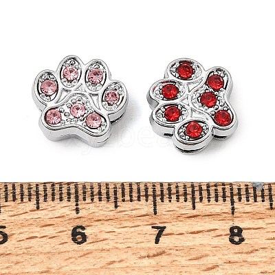 Alloy with Rhinestone Slide Charms RB-NH0002-02P-1