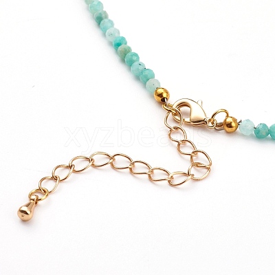 Natural Amazonite Beaded Necklaces NJEW-JN03315-03-1
