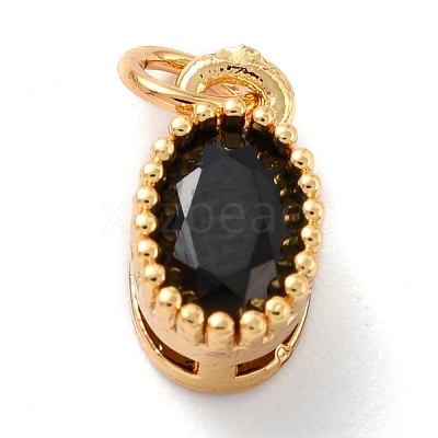Real 18K Gold Plated Brass Inlaid Cubic Zirconia Charms ZIRC-L100-079G-01-1