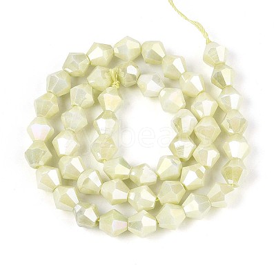 Anti-Tarnish Electroplate Glass Beads Strands GLAA-T025-8mm-13J-1