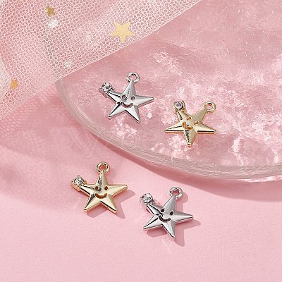 4Pcs 2 Colors Rack Plating Alloy Rhinestone Pendants FIND-YW0003-59-1