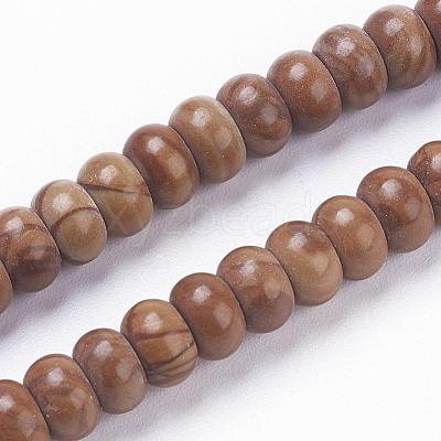 Natural Wood Lace Stone Wooden Jasper Beads Strands G-F520-13-1