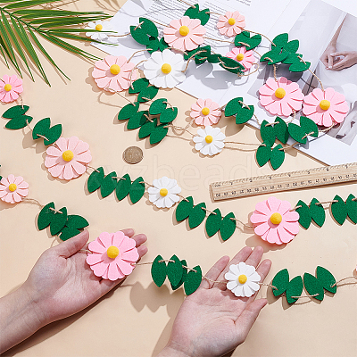 Felt Flower Hanging Banners AJEW-WH0596-696-1