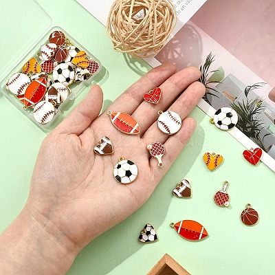 40Pcs 10 Styles Alloy Enamel Pendants ENAM-YW0005-46-1