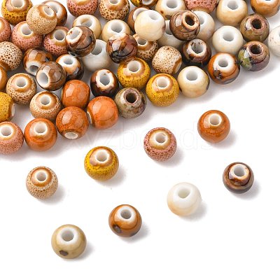 68Pcs 9 Colors Handmade Porcelain Beads PORC-FS0001-23B-1