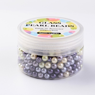Glass Pearl Bead Sets HY-JP0001-02-H-1