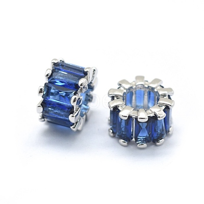 Cubic Zirconia European Beads KK-L184-64B-P-1