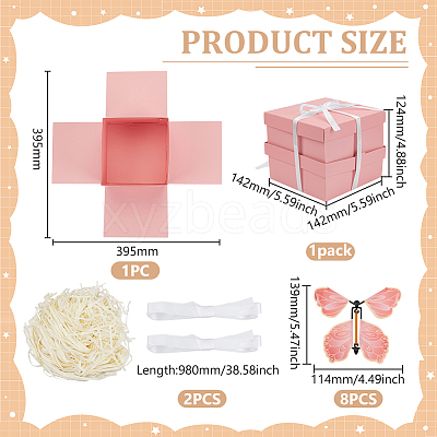 DIY Butterfly Flying Surprise Gift Paper Storage Boxes CON-WH0110-54B-1