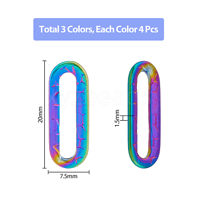 36Pcs 3 Colors 304 Stainless Steel Linking Ring Ion Plating(IP) STAS-DC0014-16-1