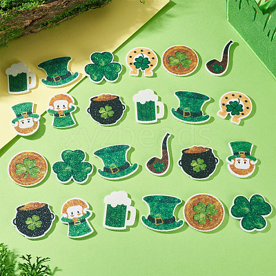 40Pcs 8 Styles Saint Patrick's Day Cloth Polyester Embroider Sew On Patches PATC-TA0001-60-1