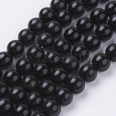 Natural Obsidian Beads Strands G-G099-10mm-24-1