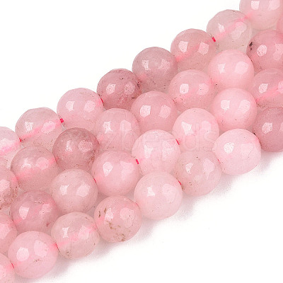 Dyed Natural White Jade Beads Strands G-T139-8mm-60-12-1