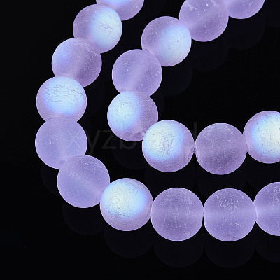 Frosted Transparent Glass Beads Strands LS-GLAA-T032-T10mm-MBB01-1
