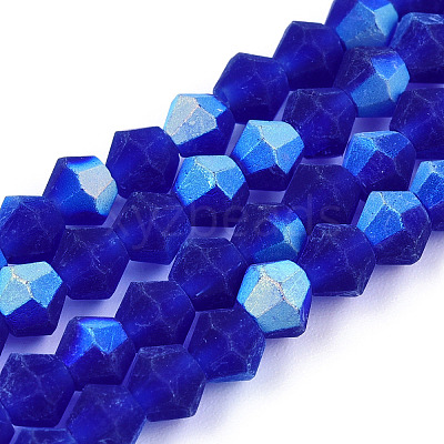 Imitate Austrian Crystal Bicone Frosted Glass Beads Strands GLAA-F029-TM4mm-A06-1