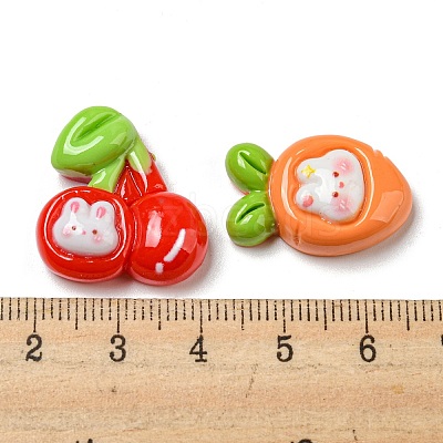 Rabbit Theme Opaque Resin Decoden Cabochons RESI-F052-B03-1