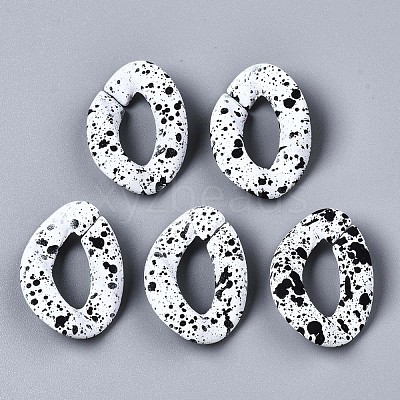 Spray Painted CCB Plastic Linking Rings CCB-Q091-018A-1