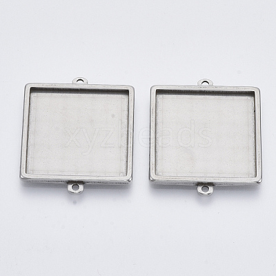 Non-Tarnish 304 Stainless Steel Cabochon Connector Settings STAS-R101-05B-1