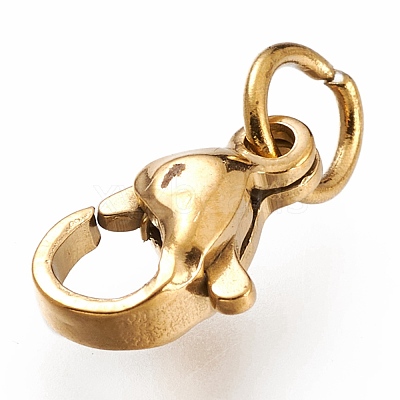 Ion Plating(IP) 304 Stainless Steel Lobster Claw Clasps STAS-G240-01B-G-1