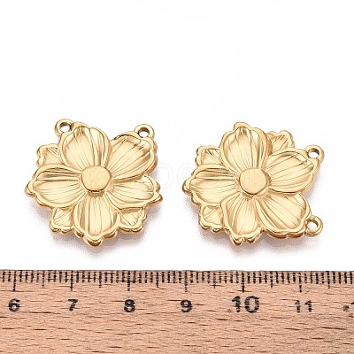 304 Stainless Steel Flower Pendants STAS-T067-29G-1