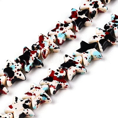 Spray Painted Synthetic Turquoise Beads Strands UNKW-T001-11G-1