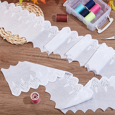 7.5 Yards Cotton Embroidered Teardrop Lace Ribbon OCOR-FG0002-17-1
