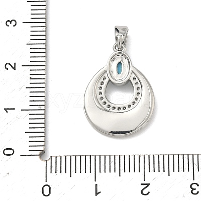 Brass Micro Pave Clear Cubic Zirconia Pendants KK-G556-01P-02-1