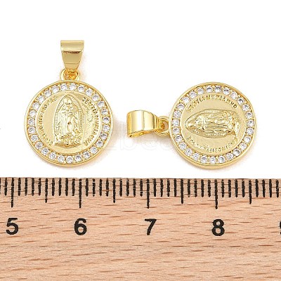 Brass Micro Pave Clear Cubic Zirconia Pendants CU-CBAFB88-02G-1