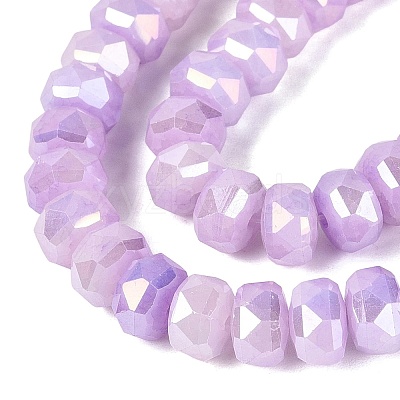 Electroplate Crackle Imitation Jade Glass Beads Strands EGLA-Q135-01A-C09-1