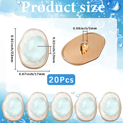 20Pcs 1-Hole Alloy Resin Buttons BUTT-CY0001-21A-1