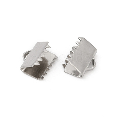 304 Stainless Steel Ribbon Crimp Ends STAS-E471-05I-P-1