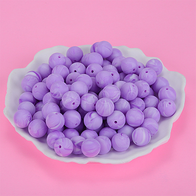 Round Silicone Focal Beads SI-JX0046A-68-1