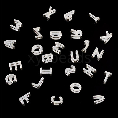 6Pcs 925 Sterling Silver Hollow Initial Beads STER-TA0001-53U-1