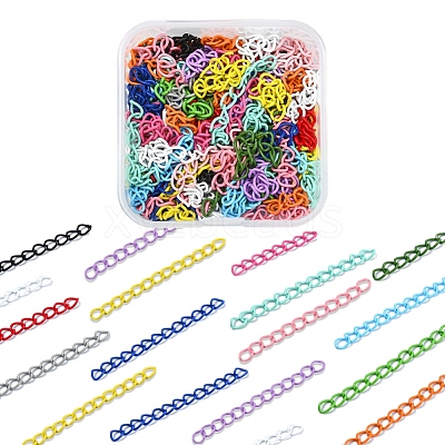 100Pcs Spray Painted Iron Curb Chain Extender CH-YW0002-02-1