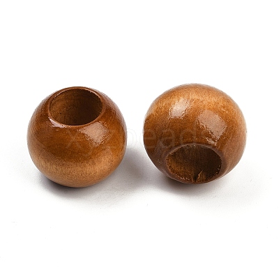 Spray Painted Wood European Beads WOOD-F017-05B-1