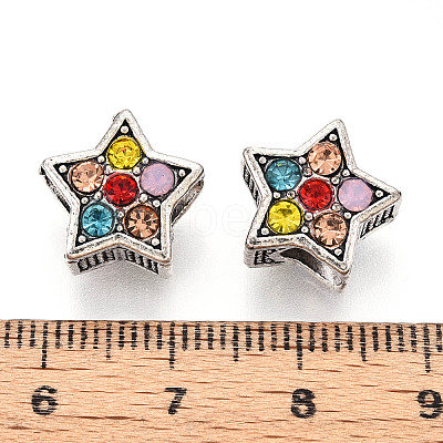 Alloy Rhinestone European Beads FIND-N009-17B-AS-1