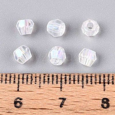 Transparent Spray Painted Glass Beads EGLA-N018-4mm-12-1