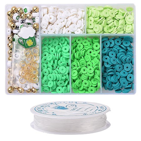 DIY Saint Patrick's Day Polymer Clay Beads Bracelet Making kit DIY-TZ0001-08-1