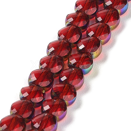 Electroplate Transparent Glass Beads Strands EGLA-Z001-02A-1