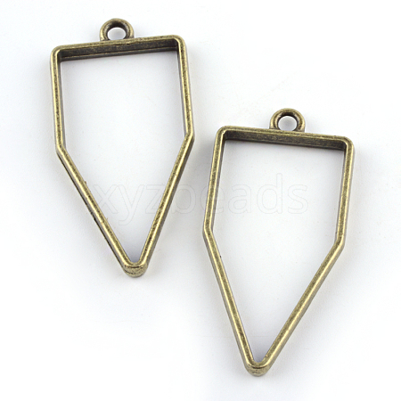 Rack Plating Alloy Polygon Open Back Bezel Pendants LS-PALLOY-S047-10F-FF-1