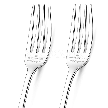 Globleland 1 Set 2Pcs 304 Stainless Steel Fork AJEW-GL0001-19-065-1