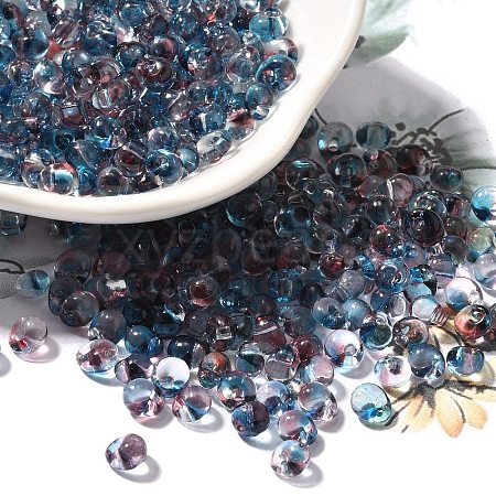 Transparent Baking Paint Glass Seed Beads SEED-P006-02B-07-1