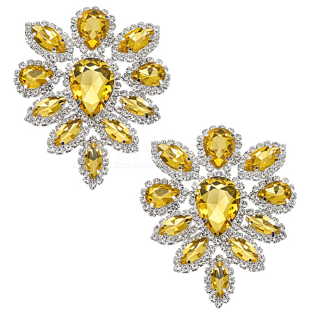 2Pcs Glass Rhinestone Cabochons RGLA-FG0001-28S-05-1
