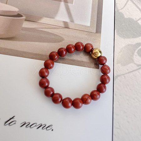 Natural Red Jasper Stretch Rings IE6207-2-1