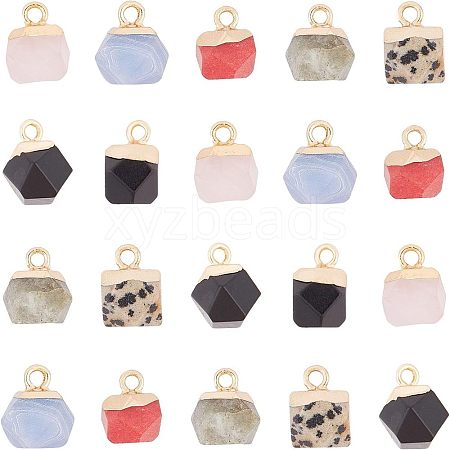 Electroplate Gemstone Charms G-GA0001-11-1